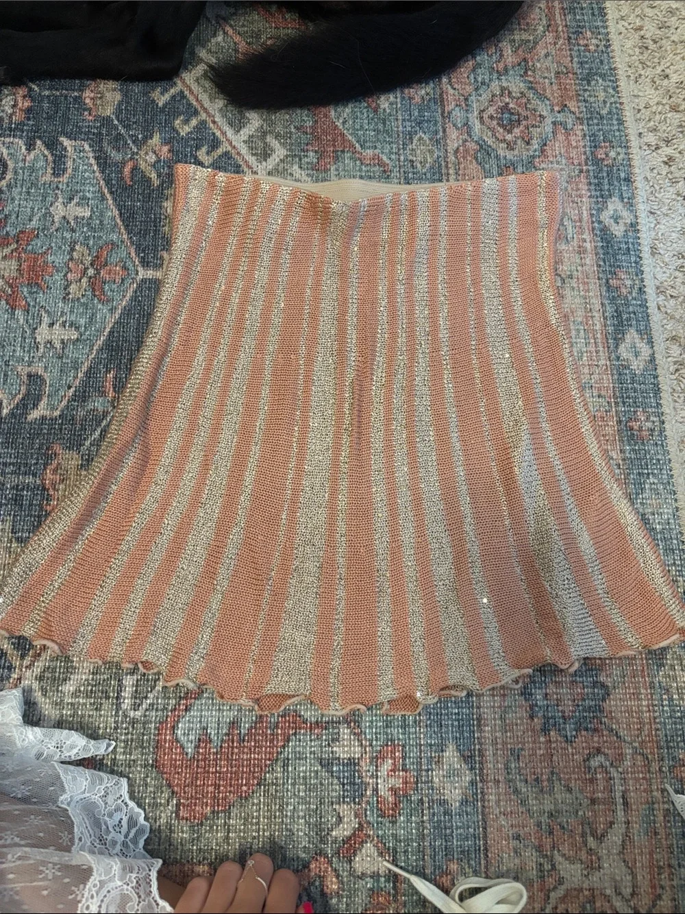 Free people knit sparkle skirt